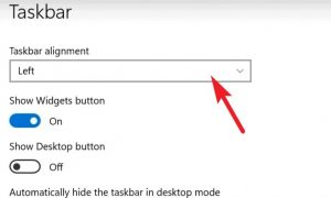 select taskbar alignment